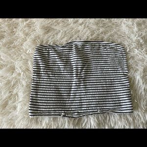 black and white striped tube top